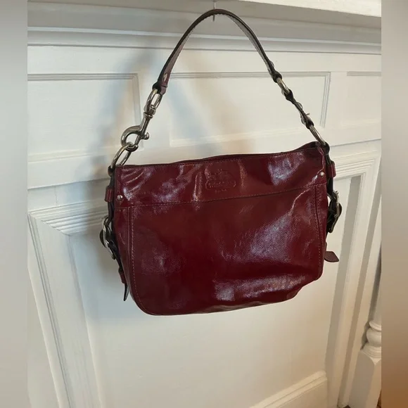 Coach Zoe Hobo Deep Red Leather Shoulder Bag - Picture 2 of 11